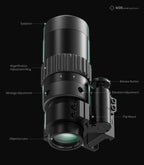 Hawkway M36 1.5X-5X Adjustment Red Dot Magnifier With Left Flip Mount