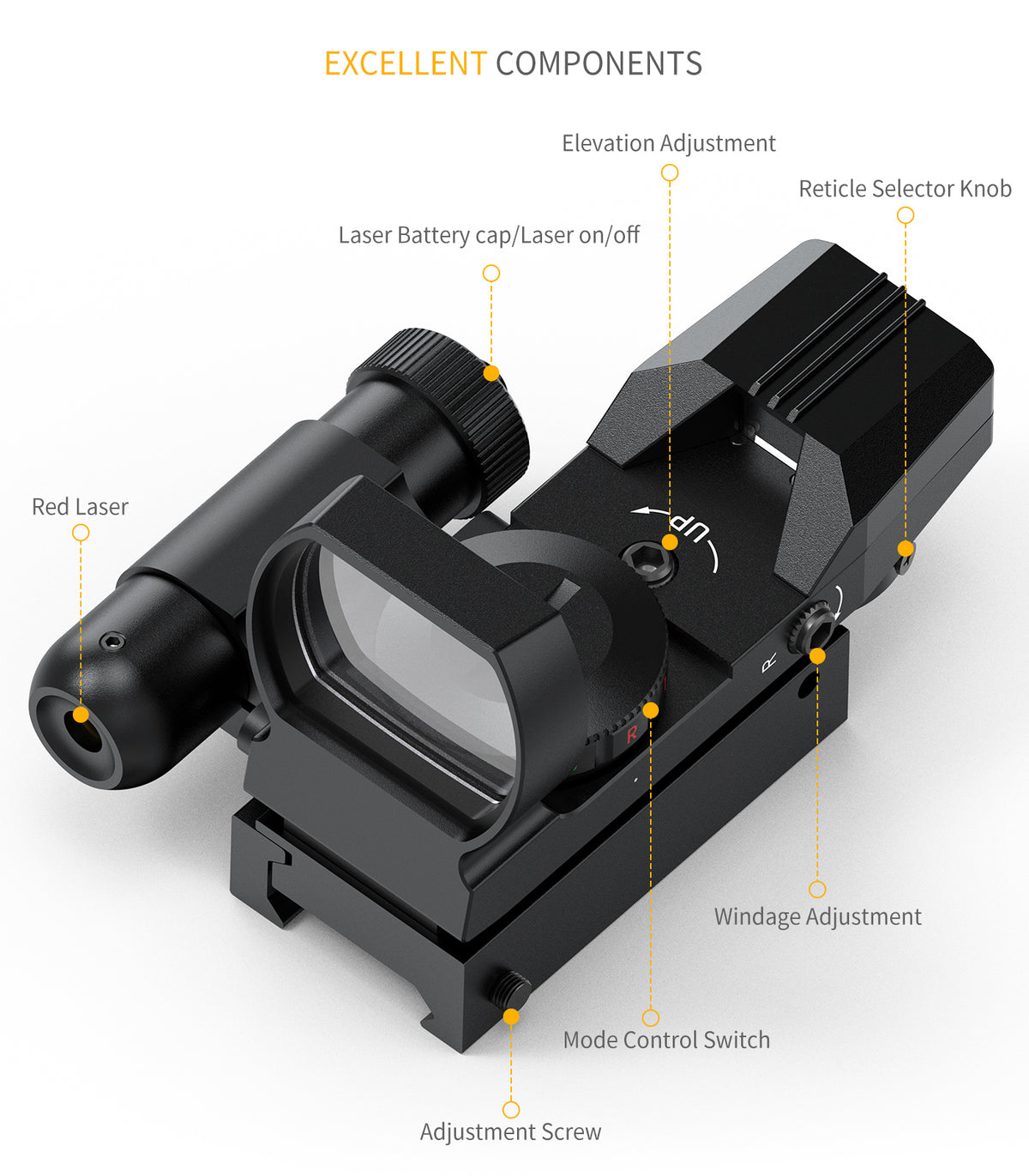 Hawkway RSL18 Reflex Sight with Laser