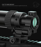 Hawkway M36 1.5X-5X Adjustment Red Dot Magnifier With Left Flip Mount