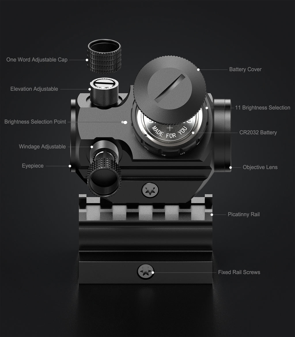 Hawkway RDS-23 & M38 Red Dot & Magnifier Combo With Left Flip Mount