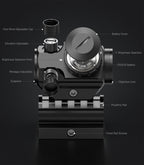 Hawkway RDS-23 & M38 Red Dot & Magnifier Combo With Left Flip Mount