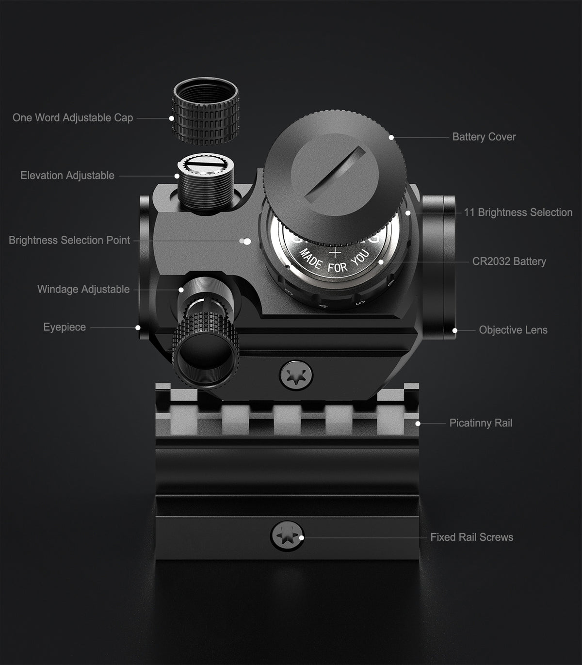 Hawkway RDS-23 & M38 Red Dot & Magnifier Combo With Left Flip Mount