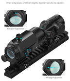 Hawkway M38 5X Red Dot Magnifier With Left Flip Mount