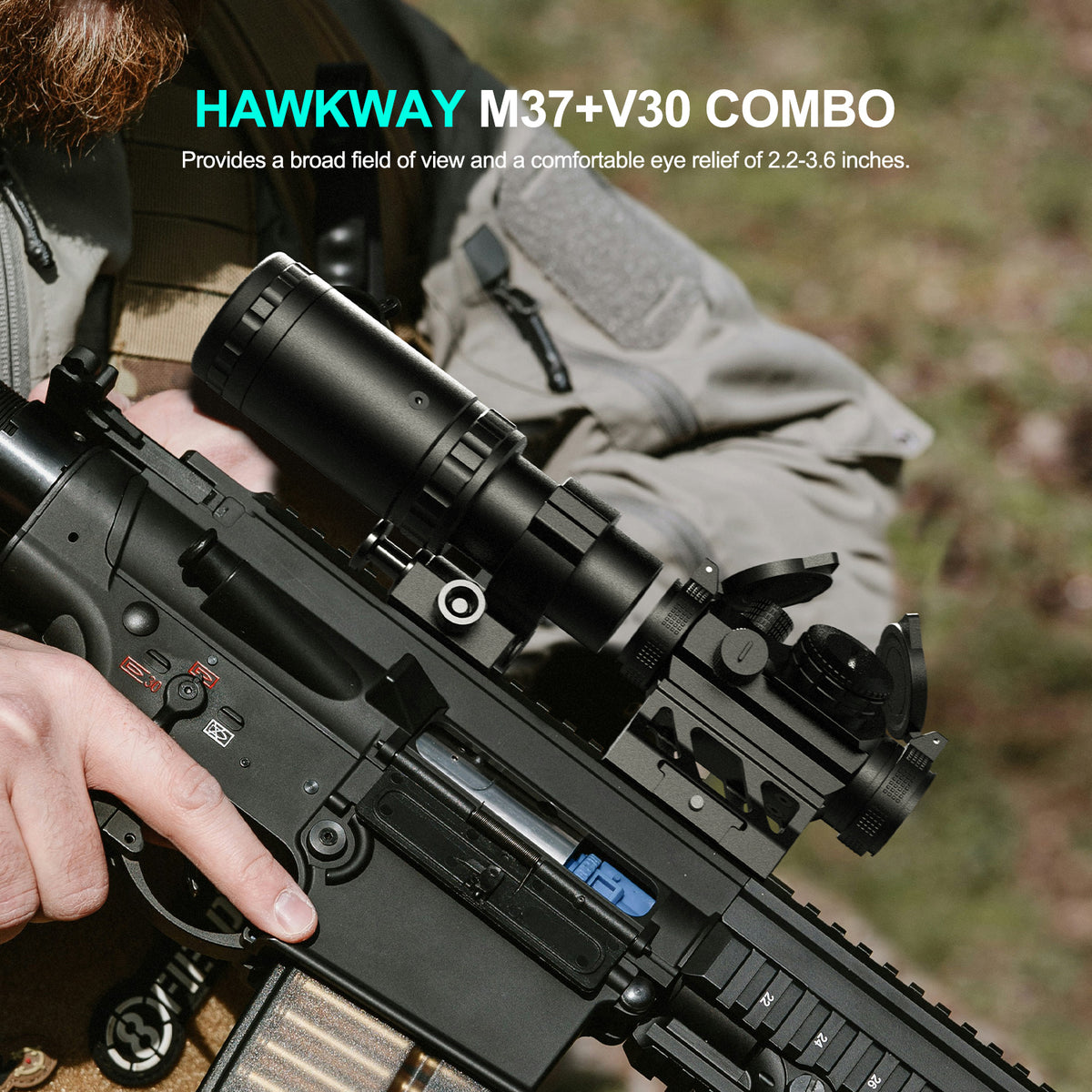 Hawkway V30 & M37 Red Dot & Magnifier Combo With Left Flip Mount