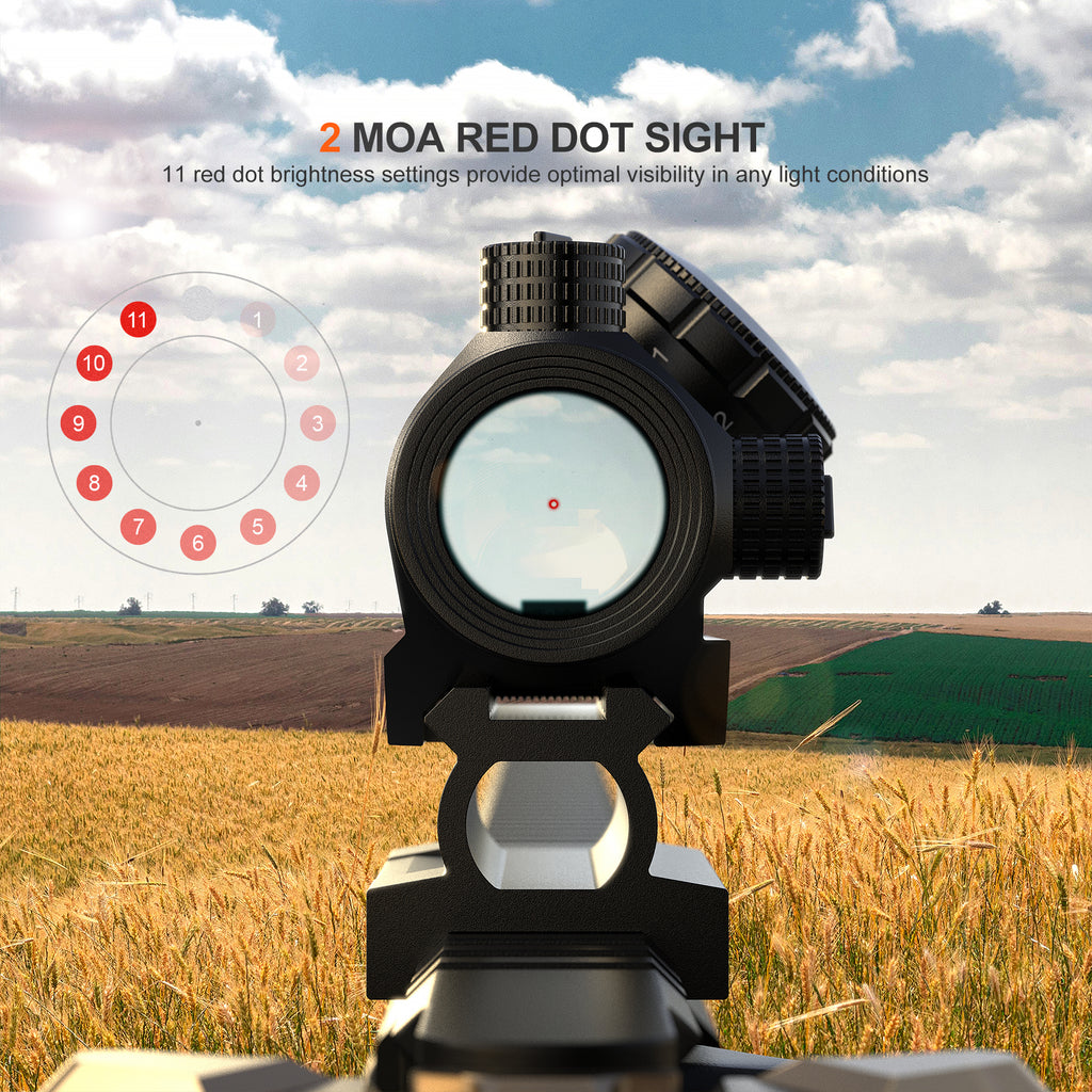 Hawkway V90 & M57 Red Dot & Magnifier Combo With Right Flip Mount