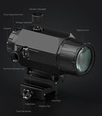 Hawkway RDS-23 & M38 Red Dot & Magnifier Combo With Left Flip Mount