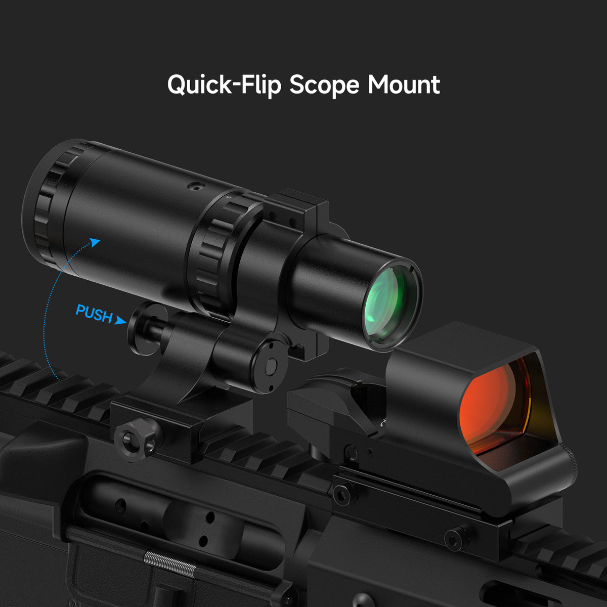 Hawkway RS-30 & M37 Reflex Sight & Magnifier Combo With Left Flip Mount