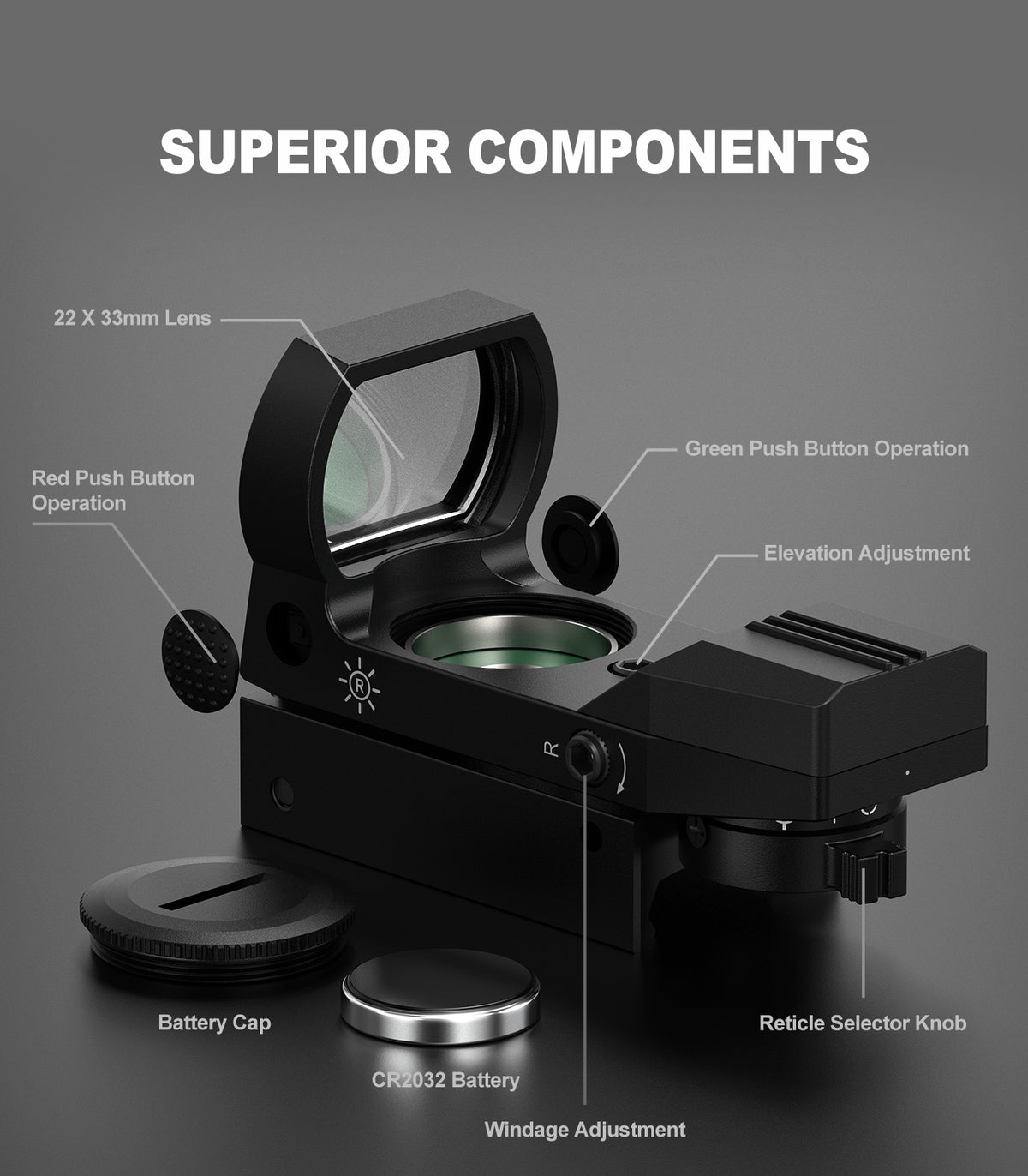Hawkway RS38 Red Green Dot Reflex Sight