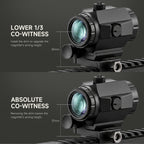 Hawkway M40 3X Red Dot Magnifier With Left Flip Mount