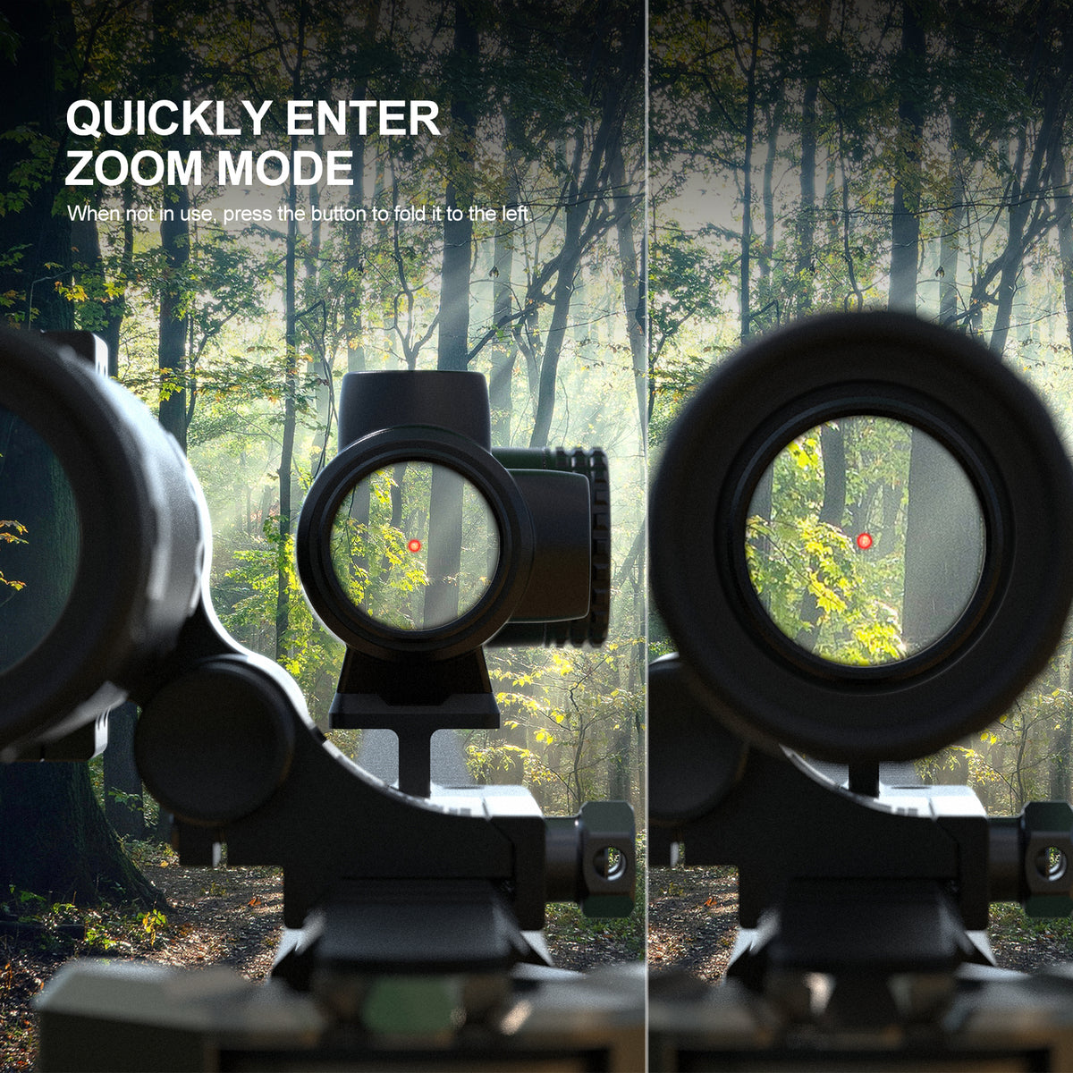 Hawkway V90 & M37 Red Dot & Magnifier Combo With Left Flip Mount