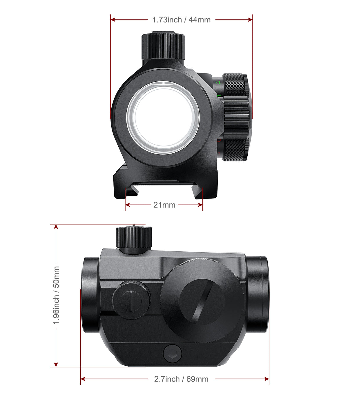 Hawkway 4 MOA Red Green Dot Reflex Sight