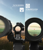 Hawkway M36 1.5X-5X Adjustment Red Dot Magnifier With Left Flip Mount