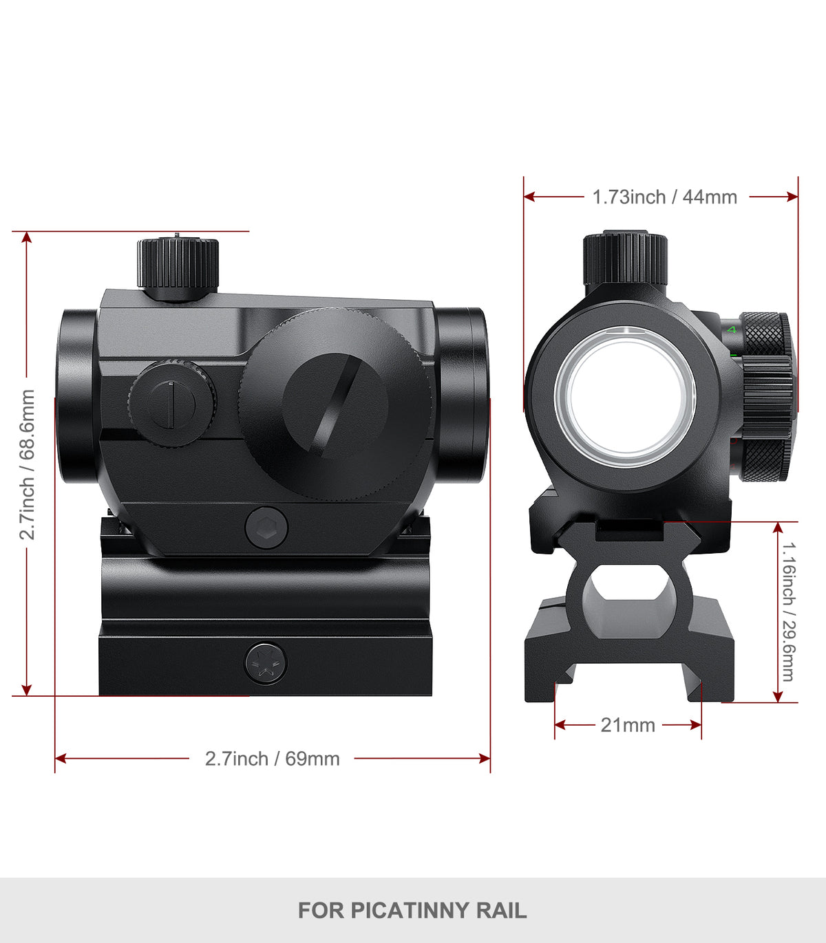 Hawkway 4 MOA Red Green Dot Sight