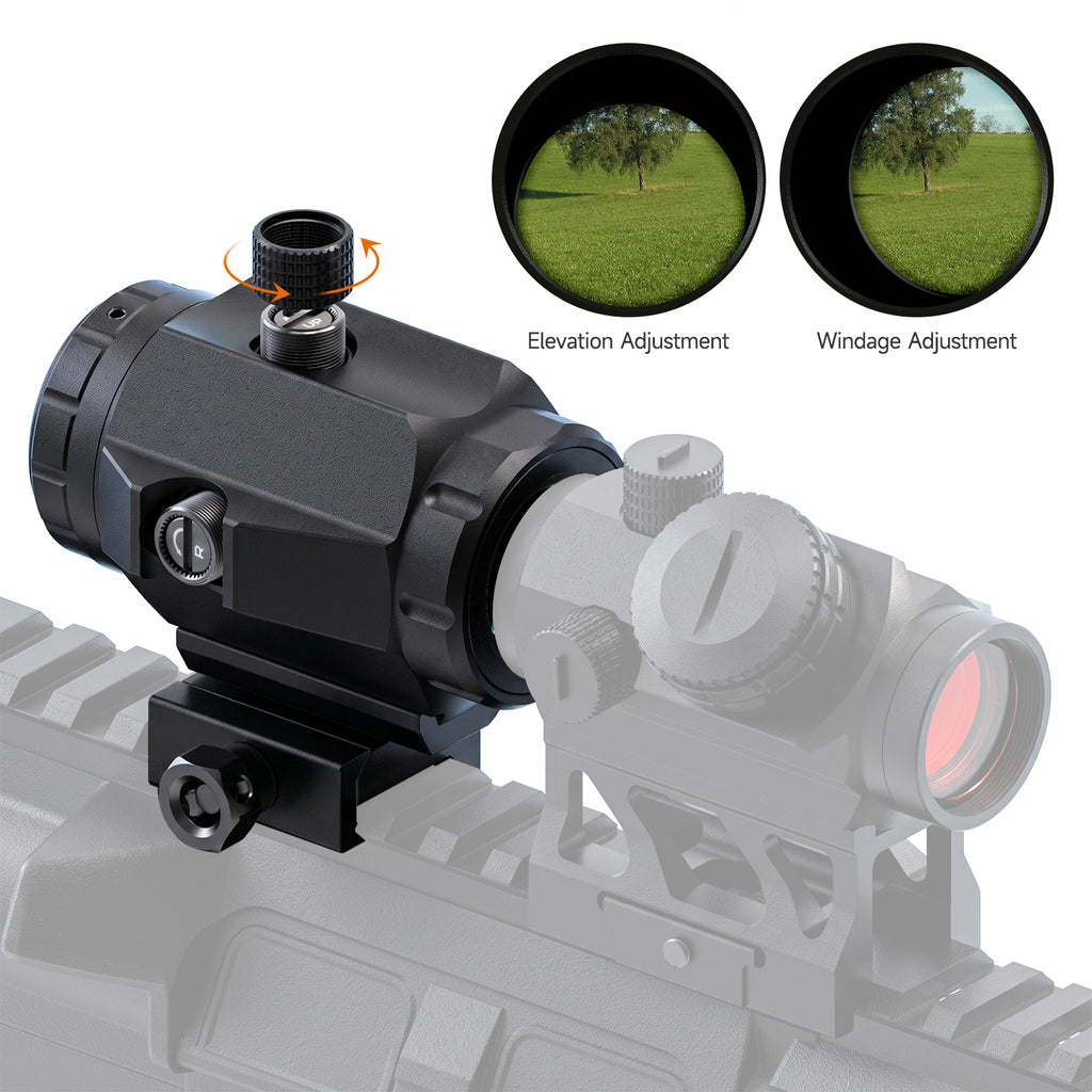 Hawkway M40 3X Red Dot Magnifier With Left Flip Mount