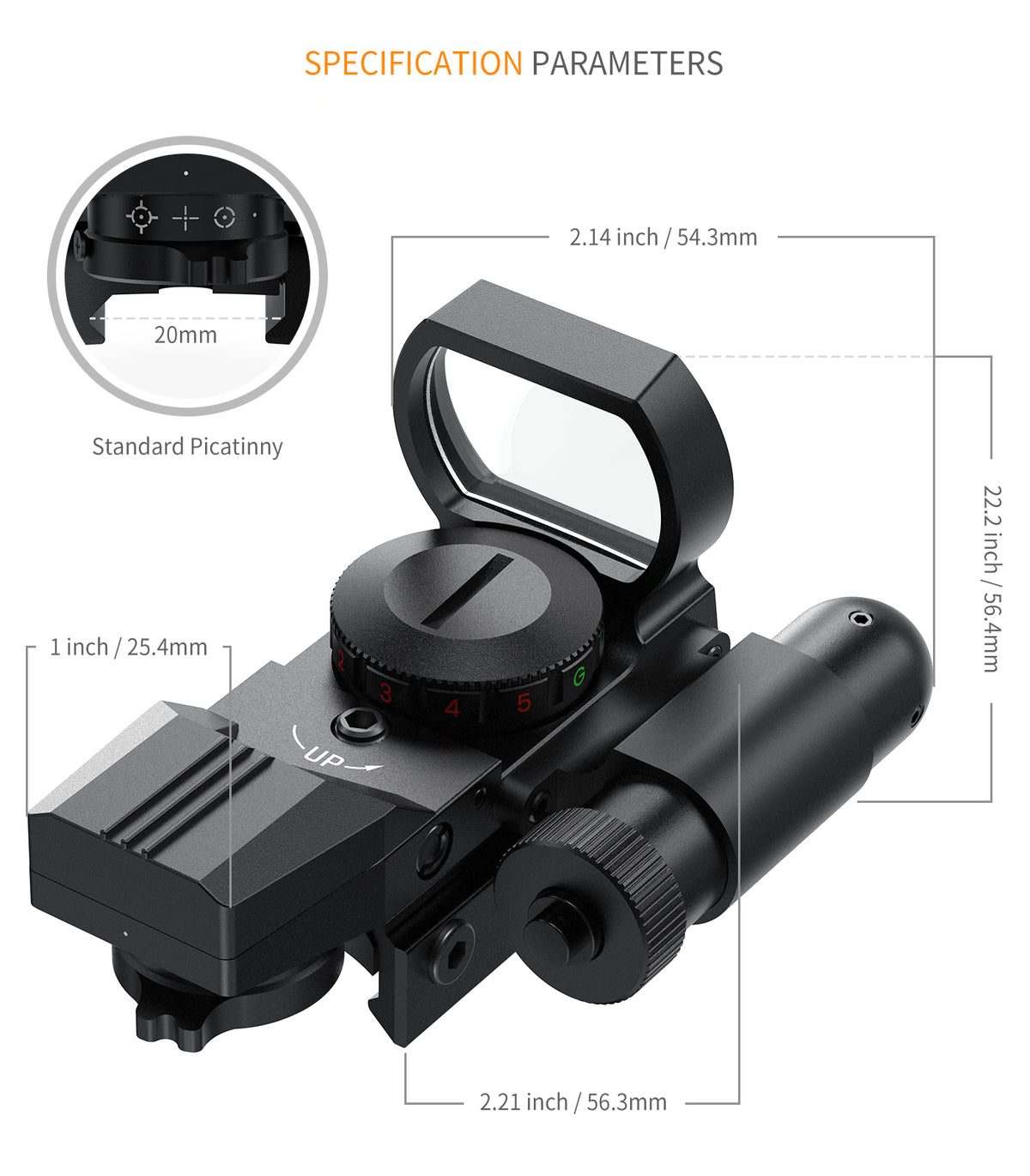 Hawkway RSL18 Reflex Sight with Laser