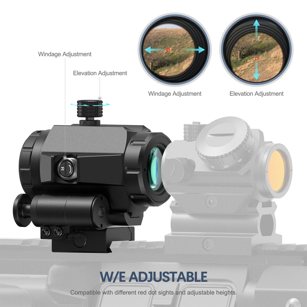 Hwakway M41 3X Red Dot Magnifier With Right Flip Mount