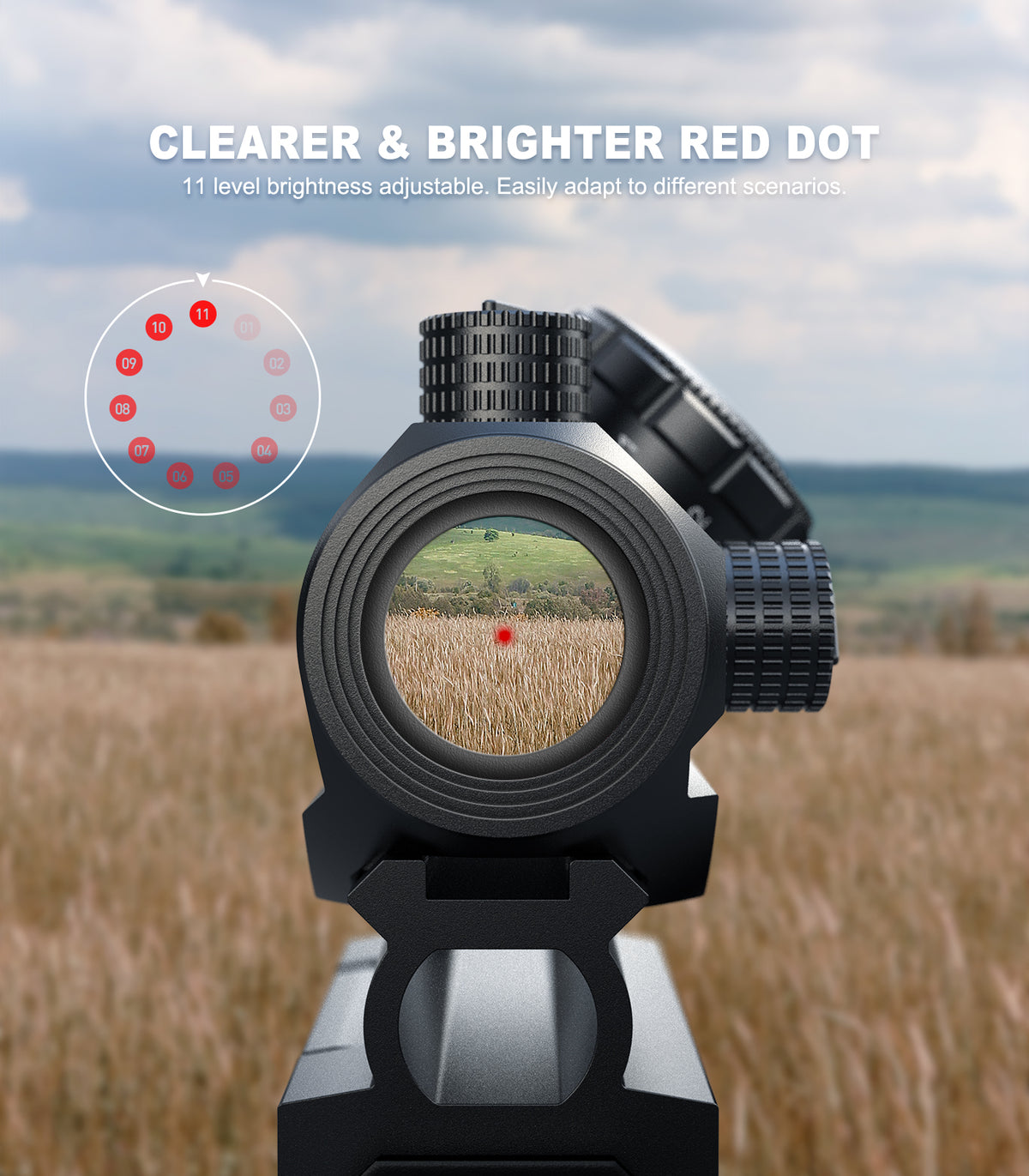 Hawkway RDS-23 & M38 Red Dot & Magnifier Combo With Left Flip Mount