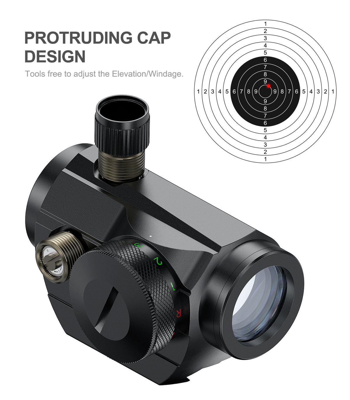 Hawkway 4 MOA Red Green Dot Reflex Sight