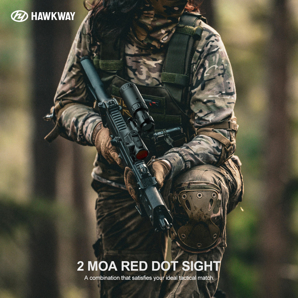 Hawkway V90 & M37 Red Dot & Magnifier Combo With Left Flip Mount
