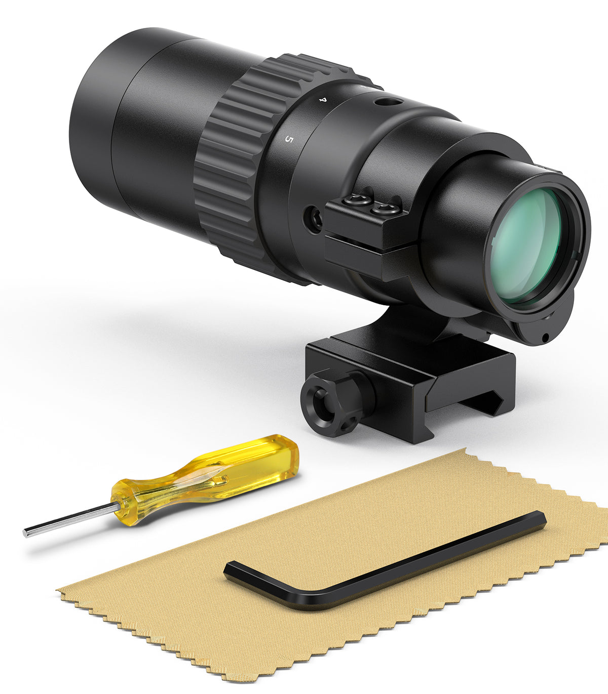 Hawkway M36 1.5X-5X Adjustment Red Dot Magnifier With Left Flip Mount