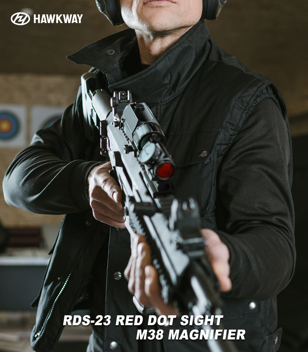 Hawkway RDS-23 & M38 Red Dot & Magnifier Combo With Left Flip Mount