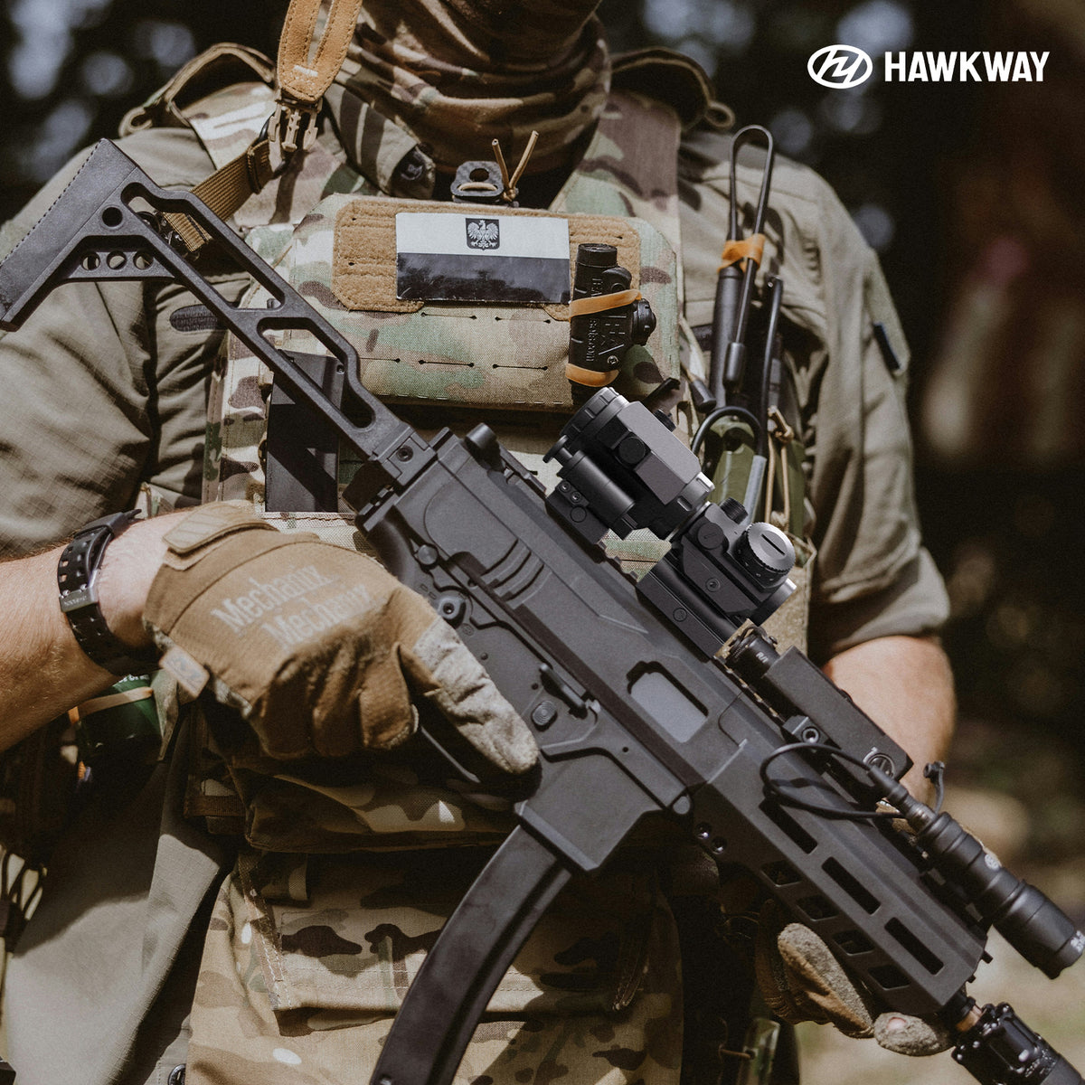 Hwakway M41 3X Red Dot Magnifier With Right Flip Mount