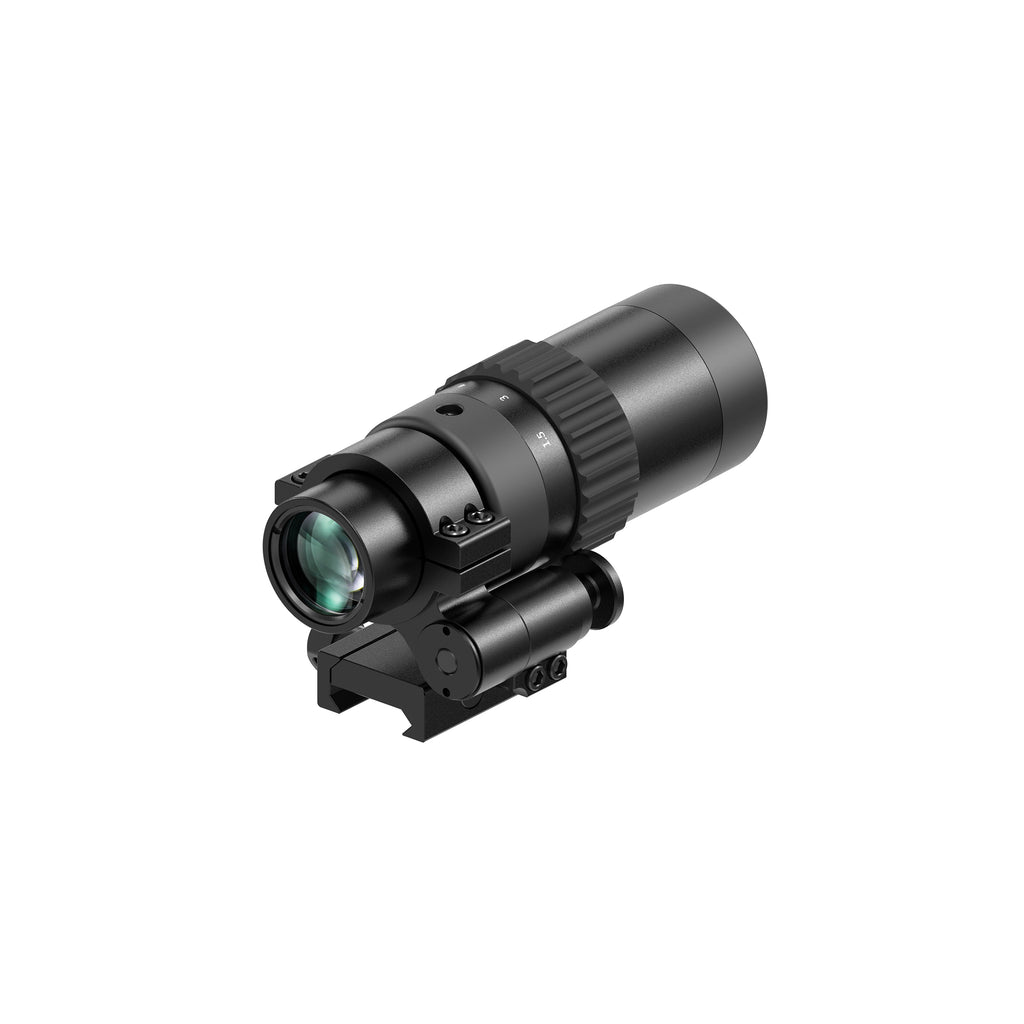 Hawkway M36 1.5X-5X Adjustment Red Dot Magnifier With Left Flip Mount