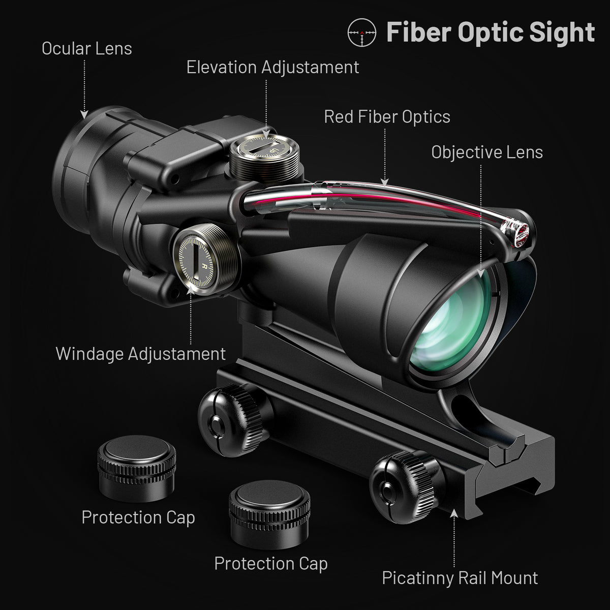 Hawkway 4x Red Fiber Scope