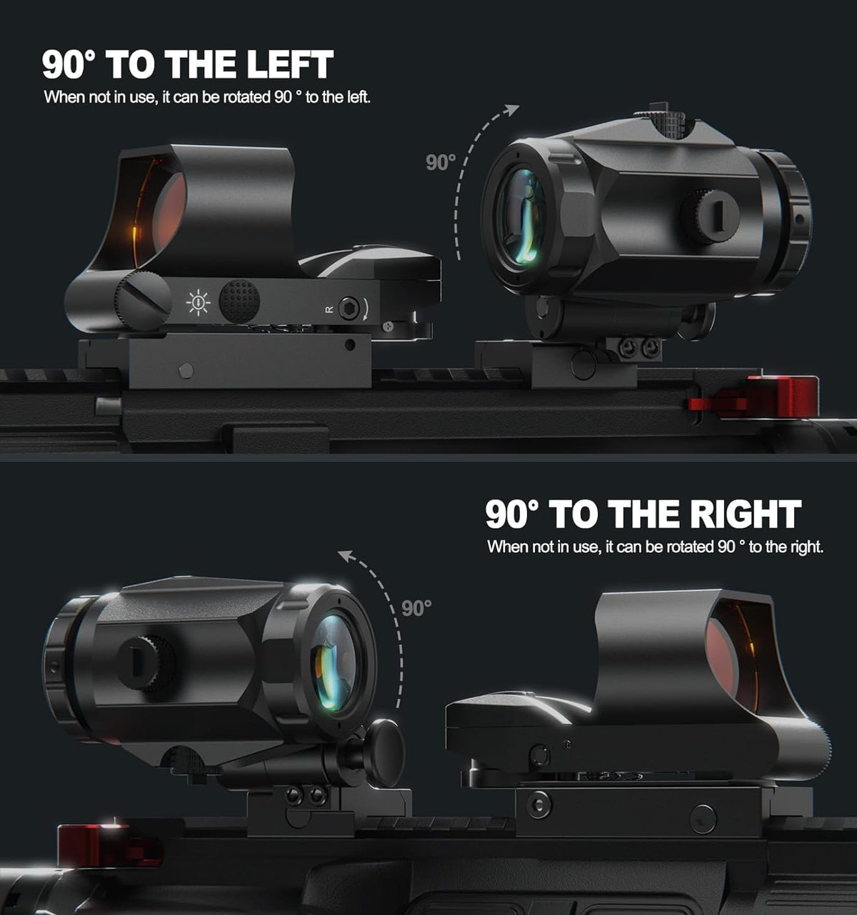 Hawkway RS-30 & M40 Reflex Sight & Magnifier Combo With Left Flip Mount