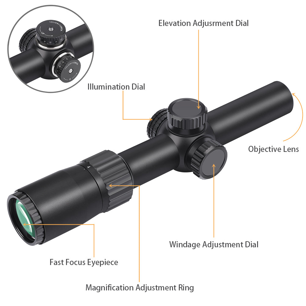 Hawkway RSC-31 1-4x24 LPVO Rifle Scope