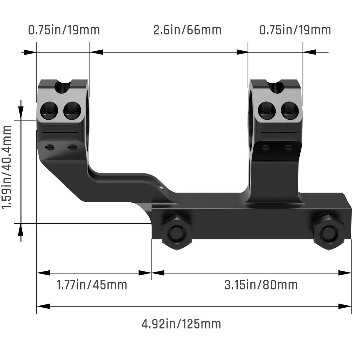 Hawkway SRM12 Cantilever Scope Mount