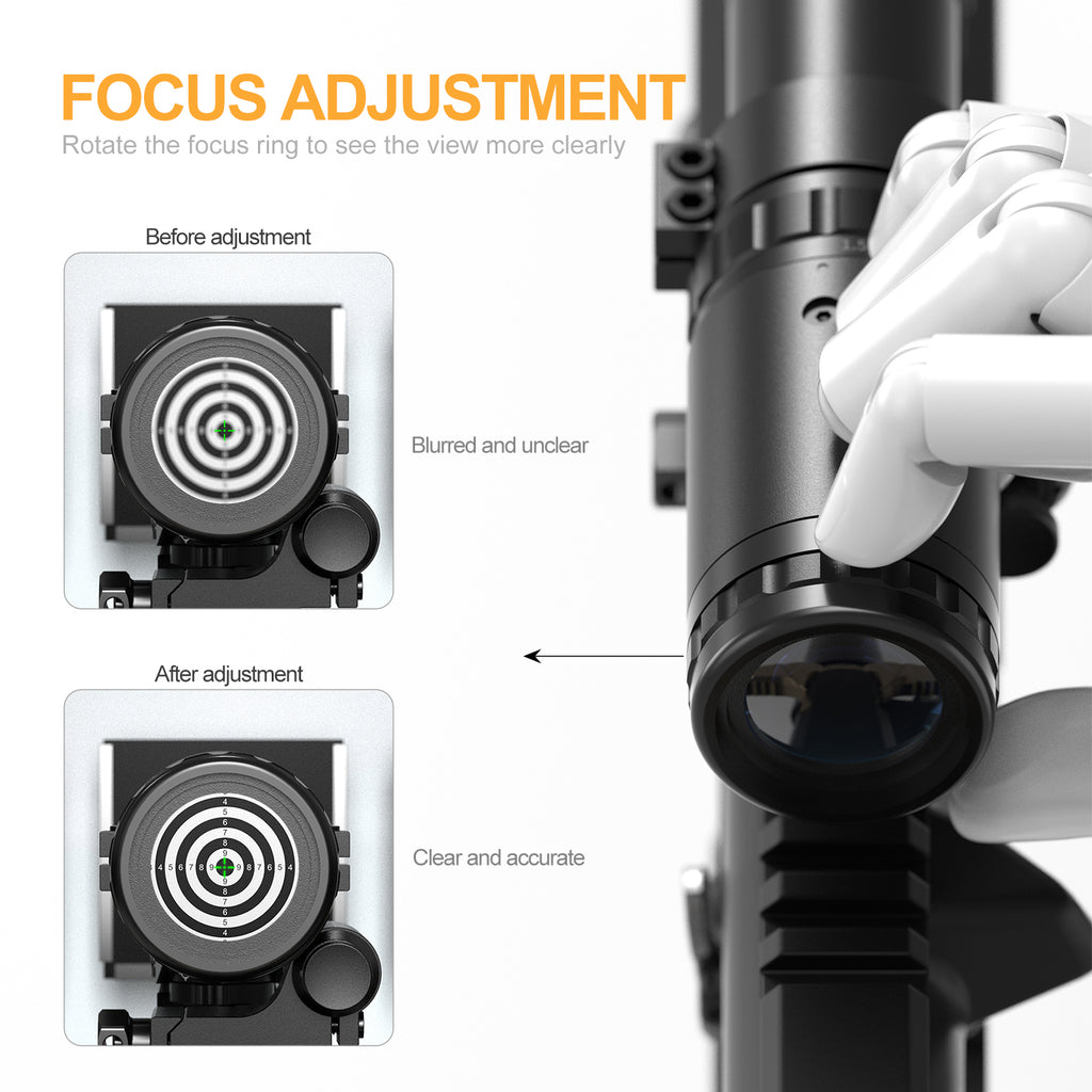 Hawkway M57 1.5x-5x Red Dot Magnifier With Right Flip Mount