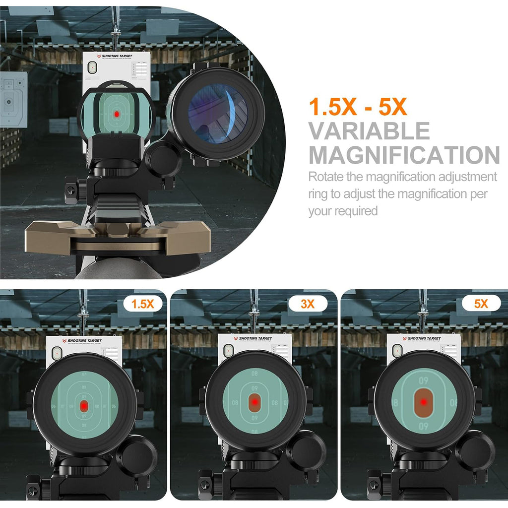 Hawkway RS-30 & M57 Reflex Sight & Magnifier Combo With Right Flip Mount