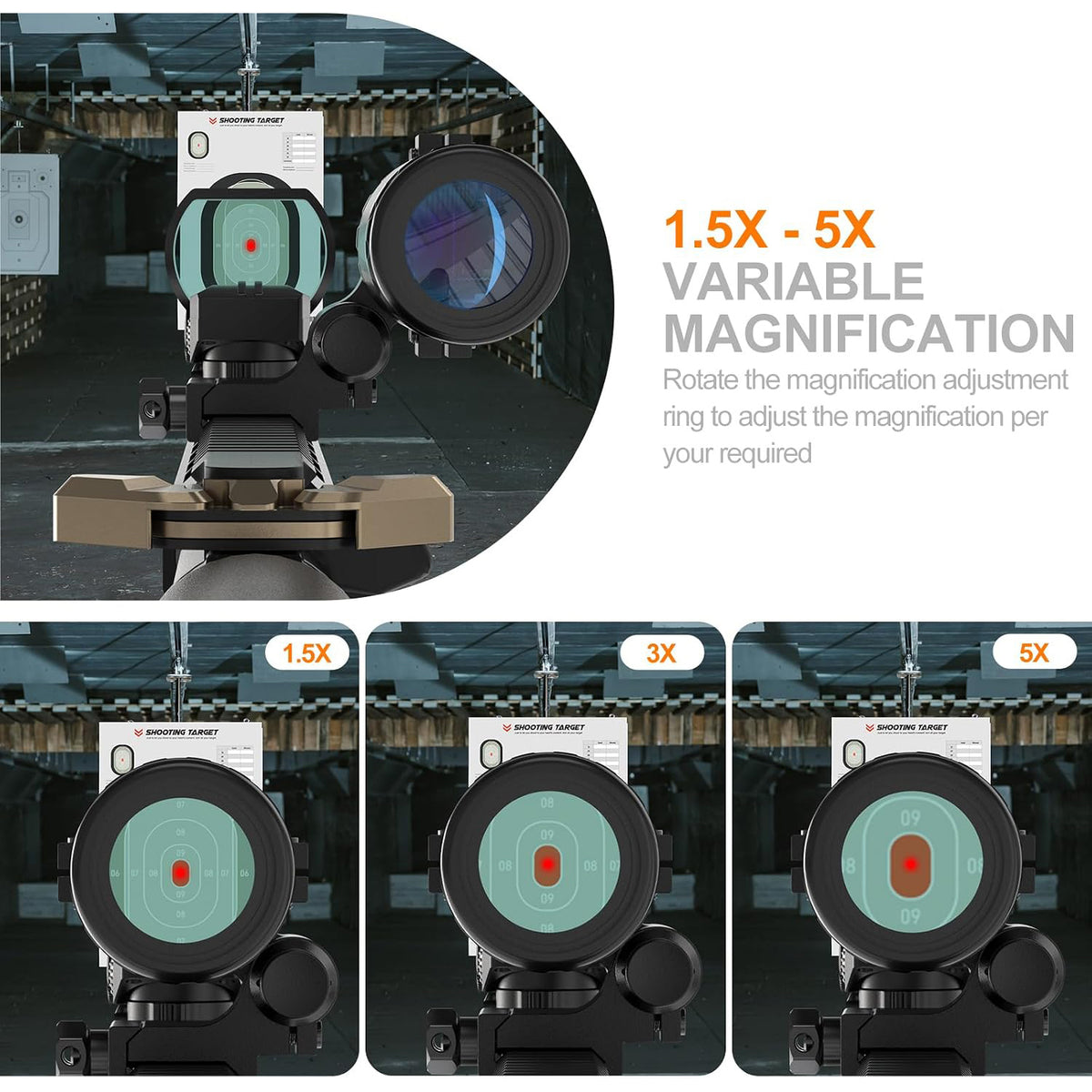 Hawkway RS-30 & M57 Reflex Sight & Magnifier Combo With Right Flip Mount