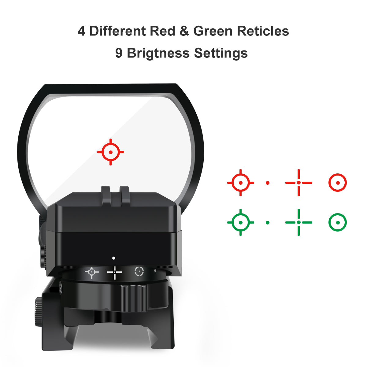 Hawkway 4 Reticles Riflescope Reflex Sight With 45° Rail Mount