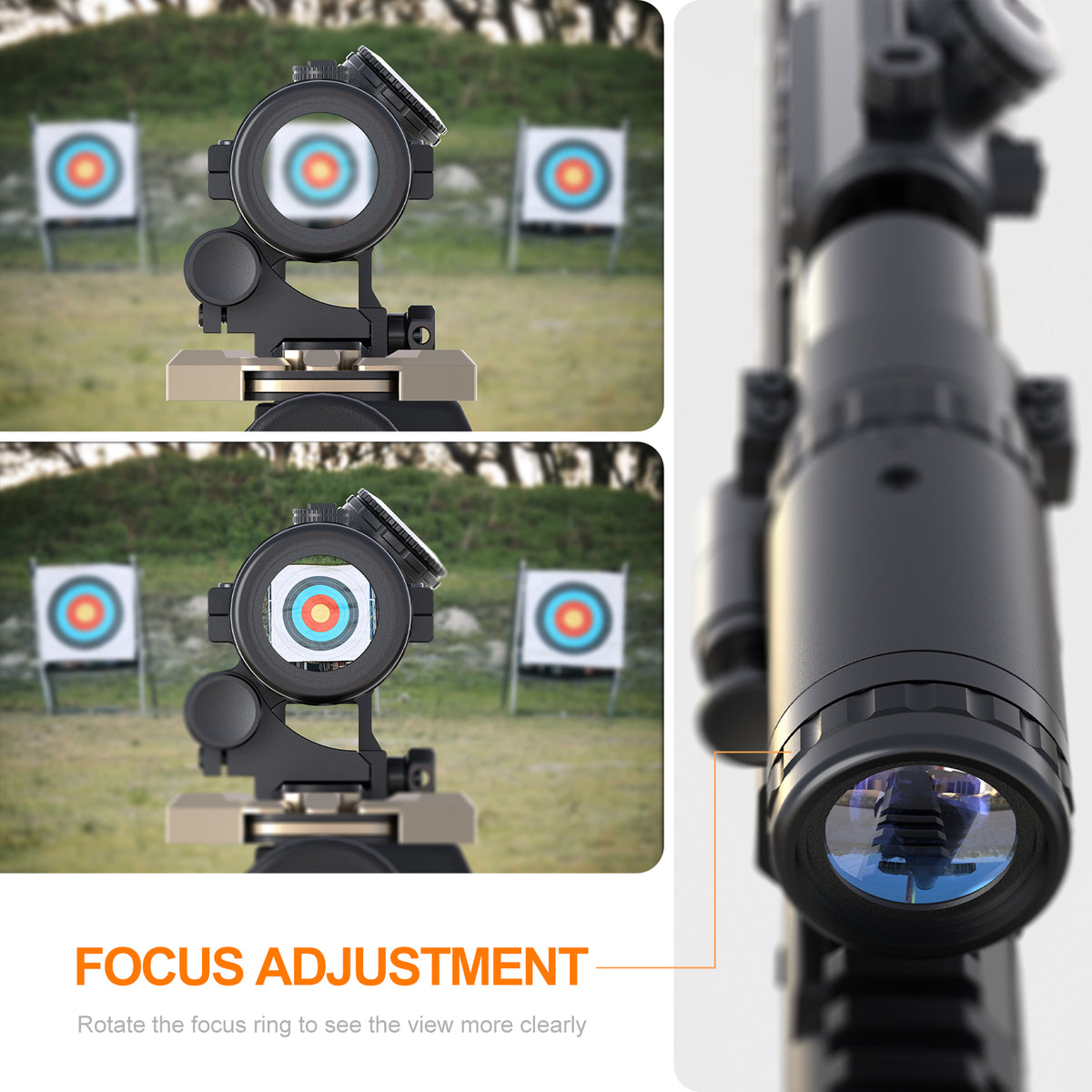 Hawkway M37 1.5X - 5X Adjustment Red Dot Magnifier With Left Flip Mount