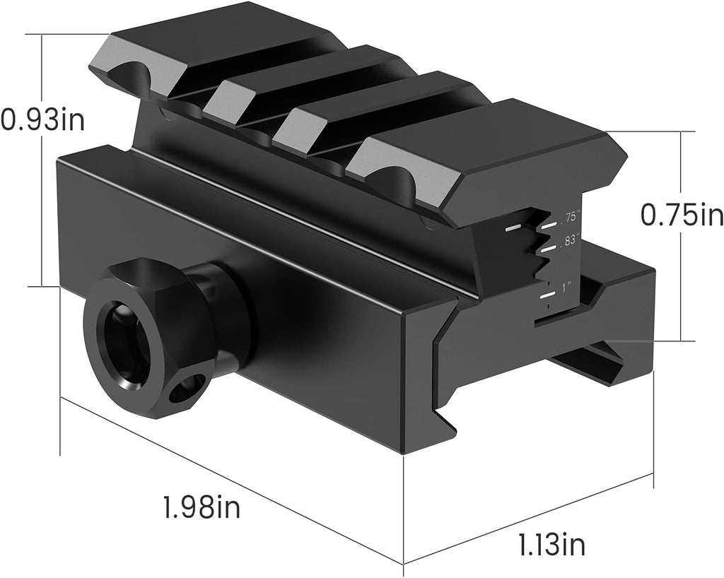 Hawkway 0.75/0.83/1 inch Picatinny Riser Mount