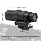 Hawkway M56 1.5x-5x Red Dot Magnifier With Right Flip Mount