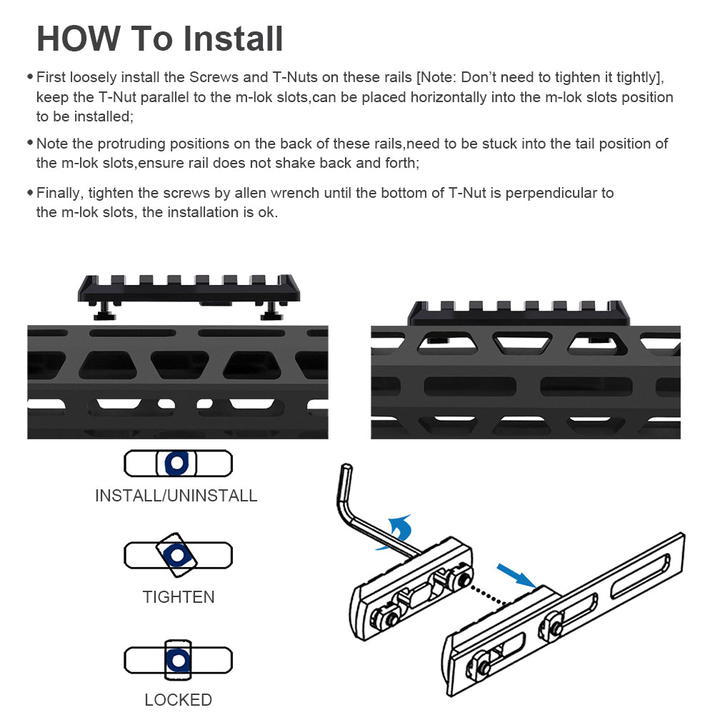 Hawkway M Lock Picatinny Rail Sections