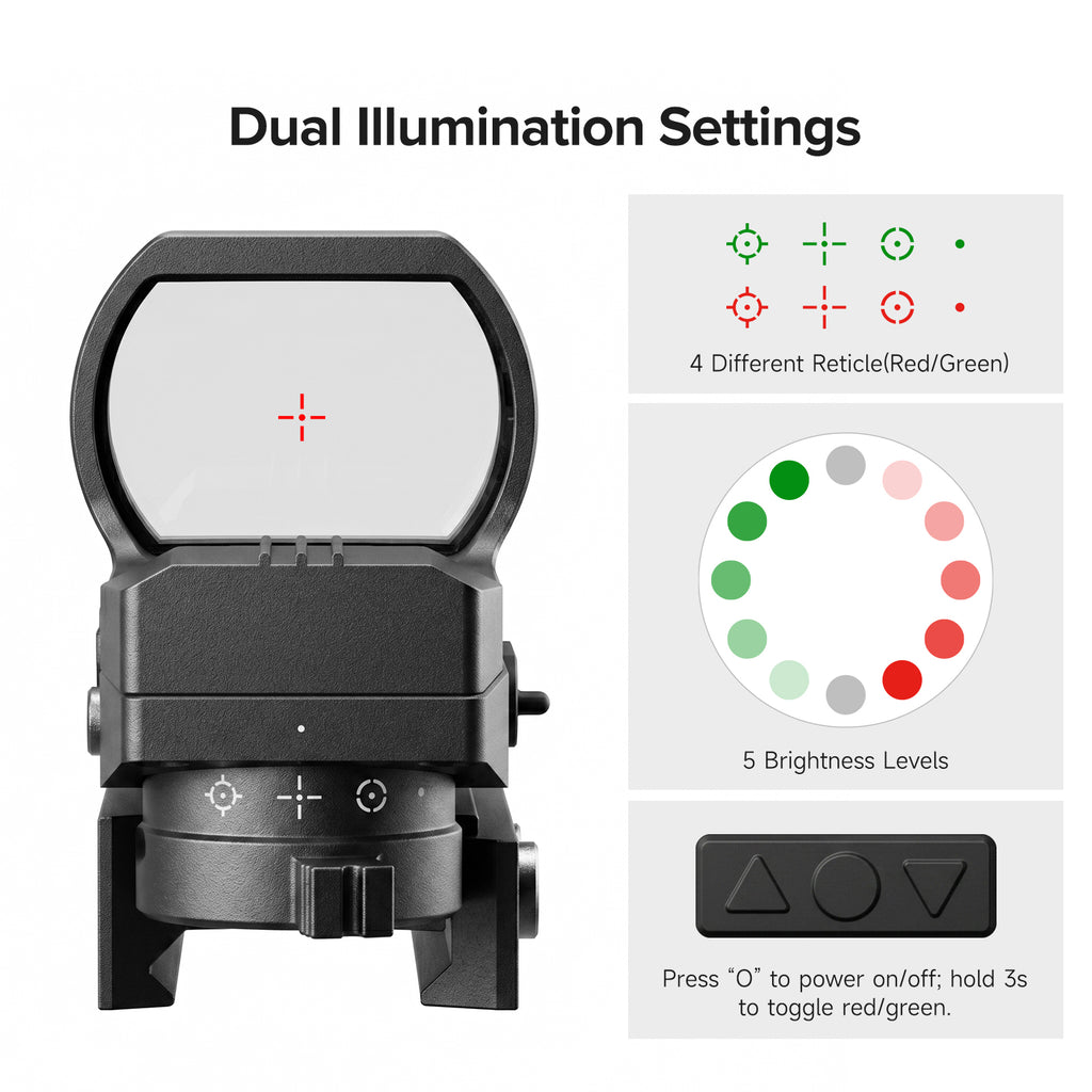 Hawkway RS-27 Green & Red Adjustable Reticle Reflex Sight