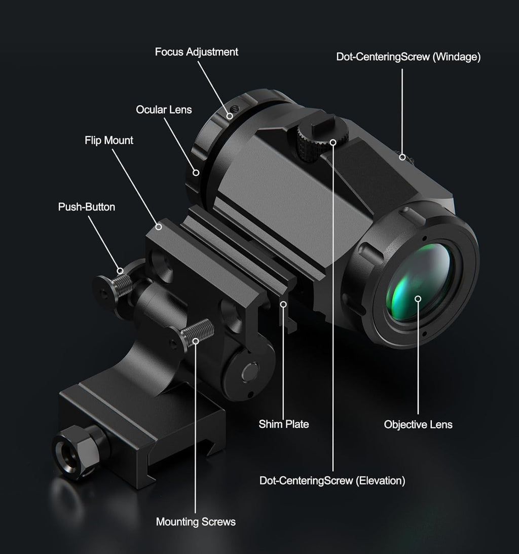 Hawkway RS-30 & M40 Reflex Sight & Magnifier Combo With Left Flip Mount
