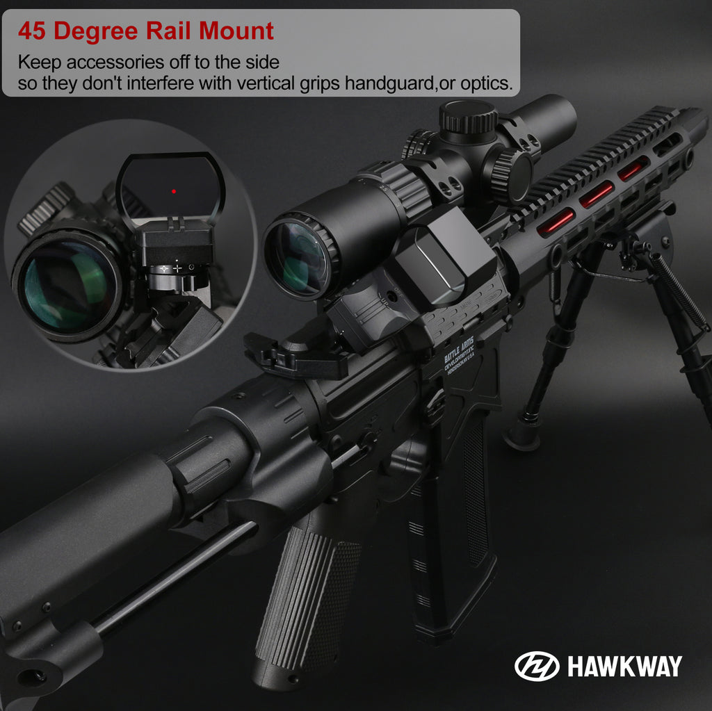 Hawkway 4 Reticles Riflescope Reflex Sight With 45° Rail Mount