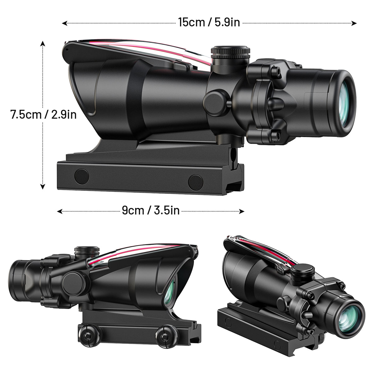 Hawkway 4x Red Fiber Scope