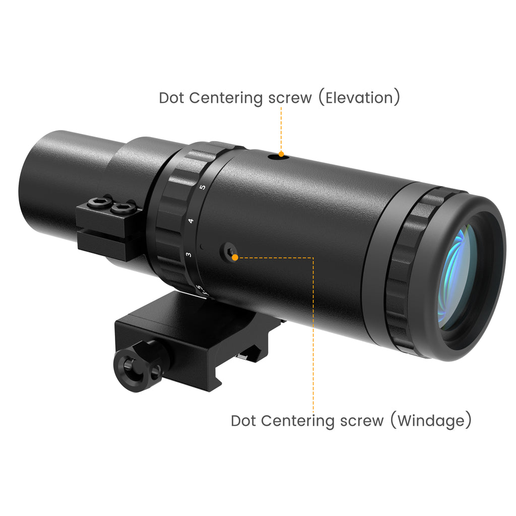 Hawkway M57 1.5x-5x Red Dot Magnifier With Right Flip Mount
