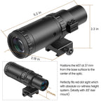 Hawkway M37 1.5X - 5X Adjustment Red Dot Magnifier With Left Flip Mount